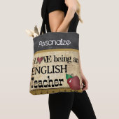 Tote Bag Amour Être un enseignant d'anglais 🍎 | Nom do-it- (De près)