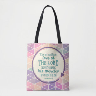 Tote Bag Amour ferme de Dieu, motif de triangle d'écriture
