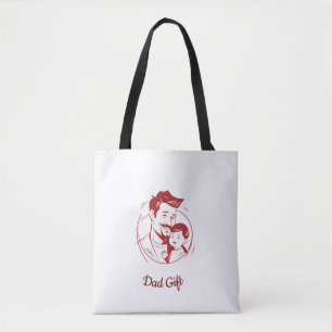 Tote Bag Amour fête des pères - Papa & Bébé Embrace Silhoue