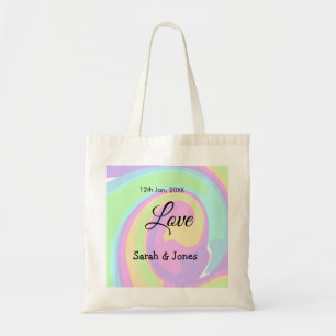 Tote Bag Amour fiançailles couple mariage coloré bohpattern
