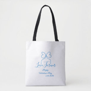 Tote Bag Amour Forever bleu noeud papillon joyeuse Saint-Va
