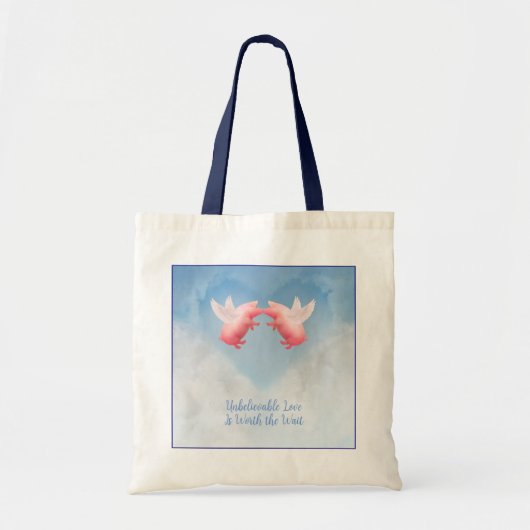 Tote Bag Amour Incroyable de Cochons Volants (Devant)