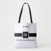 Tote Bag Amour moderne Liebe Amore Nom et Initiale  (Devant)