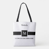 Tote Bag Amour moderne Liebe Amore Nom et Initiale  (Dos)