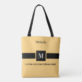 Tote Bag Amour moderne Liebe Amore Nom et Initiale (Dos)
