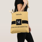 Tote Bag Amour moderne Liebe Amore Nom et Initiale (De près)