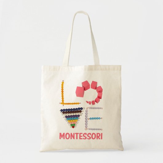 Tote Bag Amour Montessori Éducation Enseignant mathématique (Devant)