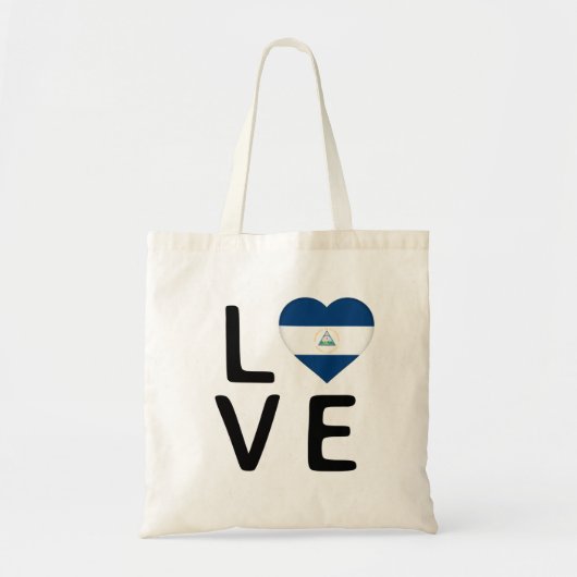Tote Bag Amour - Nicaragua Drapeau (Devant)