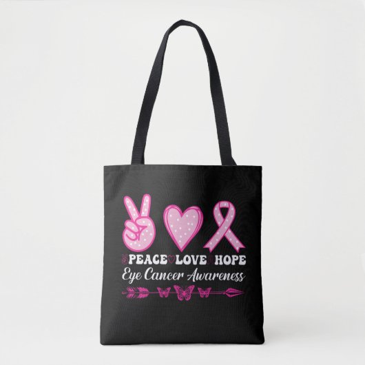 Tote Bag amour paix espoir oeil cancer du sein (Devant)