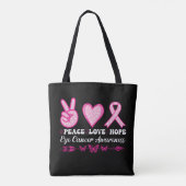Tote Bag amour paix espoir oeil cancer du sein (Dos)
