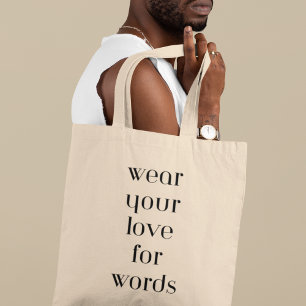 Tote Bag Amour pour les Mots Livre Cool Cadeau pour Bibliot