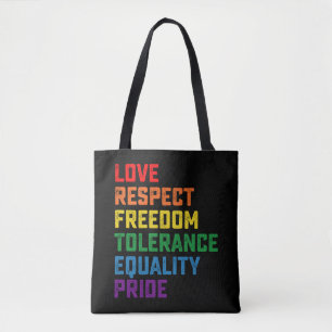 Tote Bag Amour Respect Liberté Tolérance Égalité Fierté