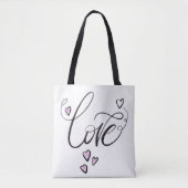 Tote Bag Amour Sérénité Écriture | Graphisme Chic de Pleine (Devant)