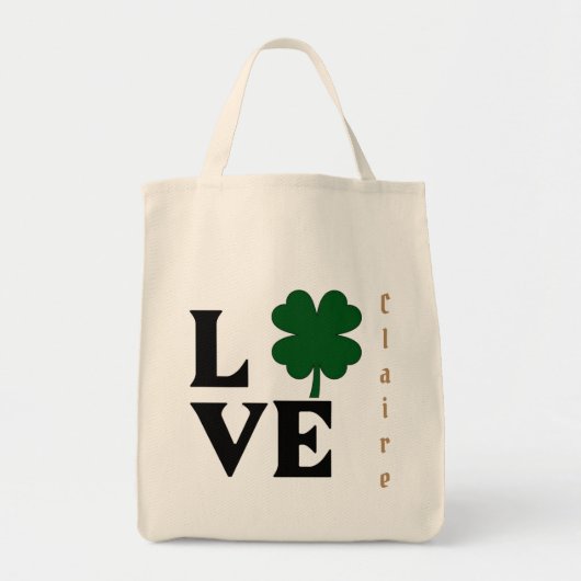 Tote Bag Amour Shamrock Jour de la Saint Patrick design (Devant)