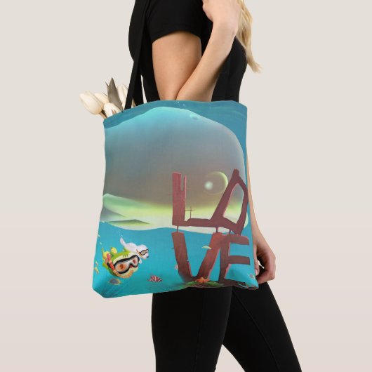 Tote Bag Amour sous-marin (De près)