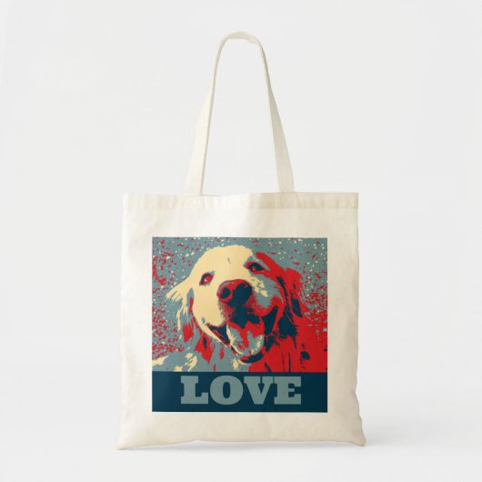 Tote Bag Amour stylisé de golden retriever (Devant)