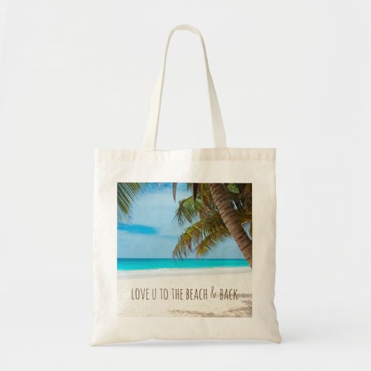 Tote Bag Amour U à la plage et au dos (Devant)