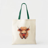 Tote Bag Amour. Vache Highland. (Devant)