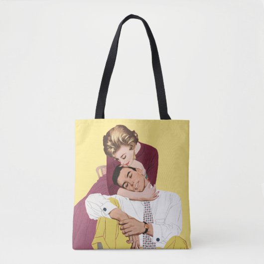Tote Bag Amour vintage et romance, Nouveaux mariés (Devant)