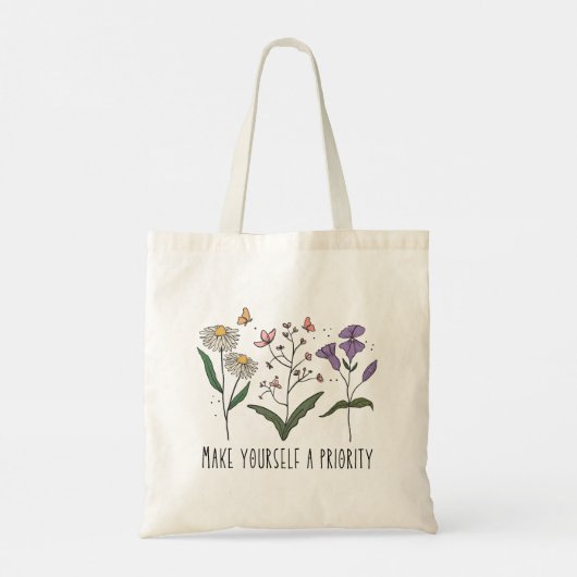 Tote Bag Amour vintage Fleur sauvage (Dos)
