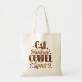 Tote Bag Amoureuse de chats et de café (Devant)
