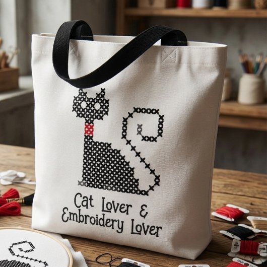 Tote Bag Amoureux de chat noir