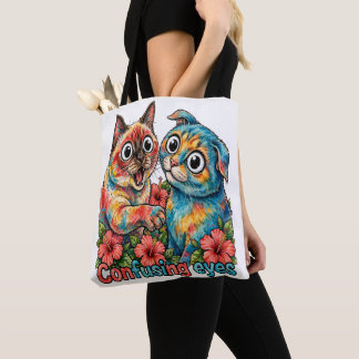 Tote Bag Amoureux de Chats Mignons Charme Siamois & Chartre
