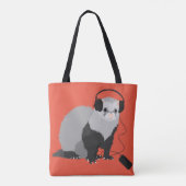 Tote Bag Amoureux de la musique furet (Dos)