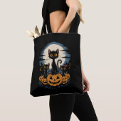 Tote Bag Amoureux de les chats noirs Halloween Starry Night (De près)