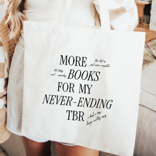 Tote Bag Amoureux de livres TBR Rétro Typographie Script