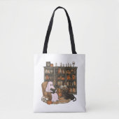Tote Bag Amoureux des chats du livre de lecture Ghost Hallo (Devant)