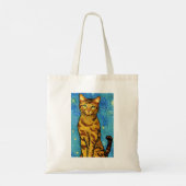 Tote Bag Amoureux des chats Van Gogh Style Nuit étoilée (Dos)