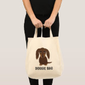 Tote Bag Amoureux des chiens à cheveux longs de saucisse de (Devant (produit))