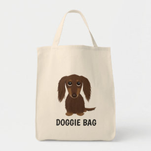 Tote Bag Amoureux des chiens à cheveux longs de saucisse de