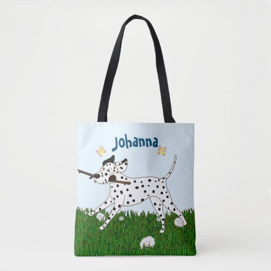 Tote Bag Amoureux des chiens dalmate sortant (Devant)