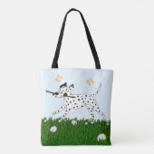 Tote Bag Amoureux des chiens dalmate sortant (Dos)
