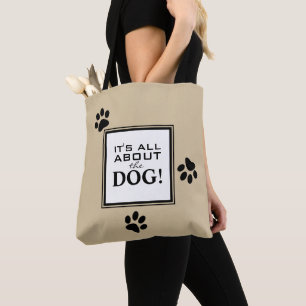 Tote Bag Amoureux des chiens de typographie de mâchoire de