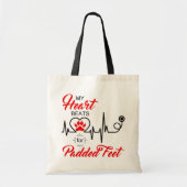 Tote Bag Amoureux des chiens Mon COEUR BAS pour pieds rembo (Devant)