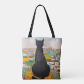 Tote Bag Amoureux du Chat Noir (Dos)
