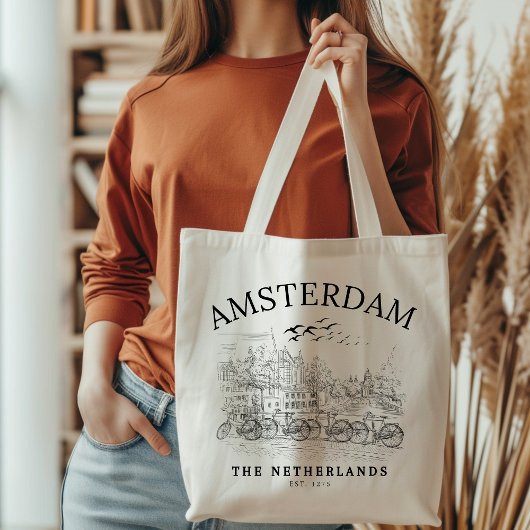 Tote Bag Amsterdam Beautiful Vintage Landscape