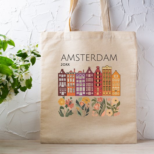 Tote Bag Amsterdam Floral Canal Maisons