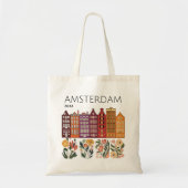 Tote Bag Amsterdam Floral Canal Maisons (Devant)