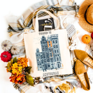 Tote Bag Amsterdam Holland Vintage Dutch Streets Travel Art