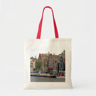 Tote Bag Amsterdam, maisons sur le canal