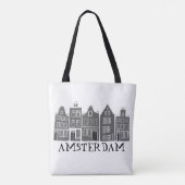 Tote Bag Amsterdam Met Hollandais Village Coloré (Dos)