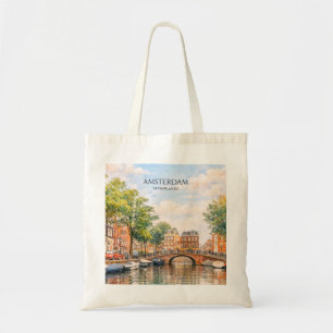 Tote Bag Amsterdam Pays-Bas Canal Ville Colorée Voyage
