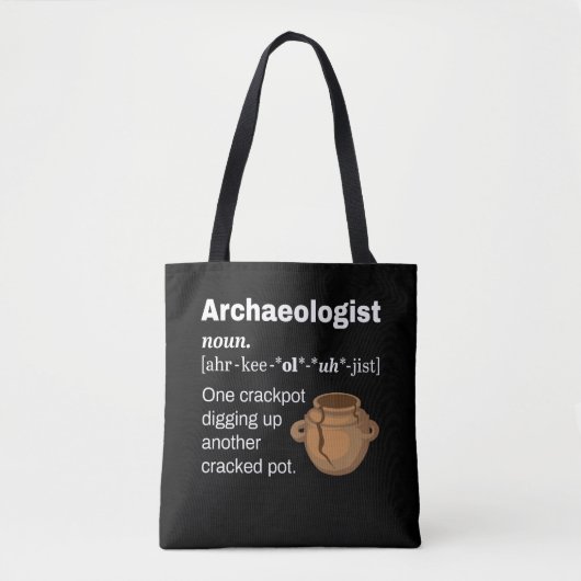 Tote Bag Amusant Archéologue Définition Pot fissuré (Devant)