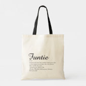 Tote Bag Amusant Cool moderne Funtie Tante Tante Définition (Dos)