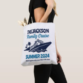 Tote Bag Amusant Famille Croisière Vacances Plage (De près)