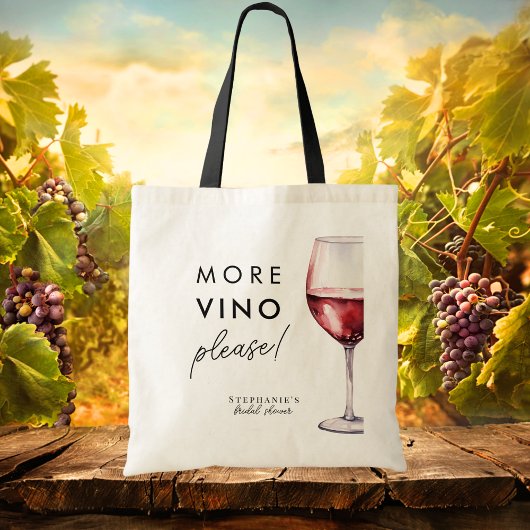 Tote Bag Amusant Fête de Mariage Thème Vin Plus de Vin S'il